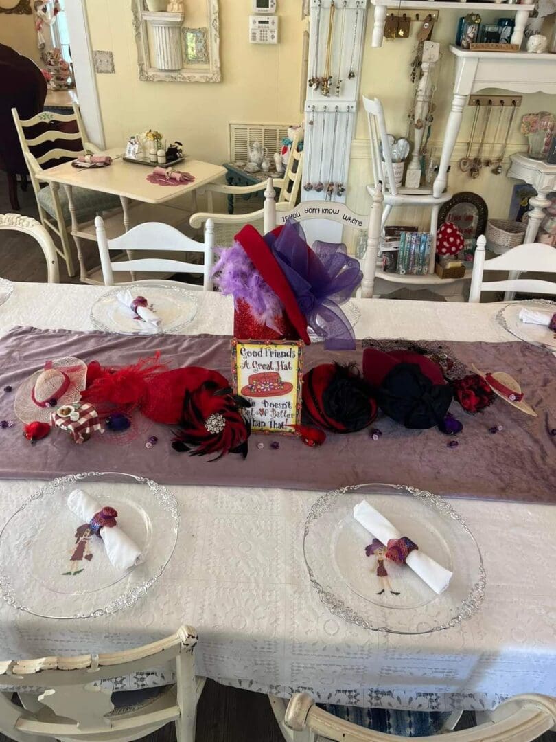 A table set up for a valentine's day party.